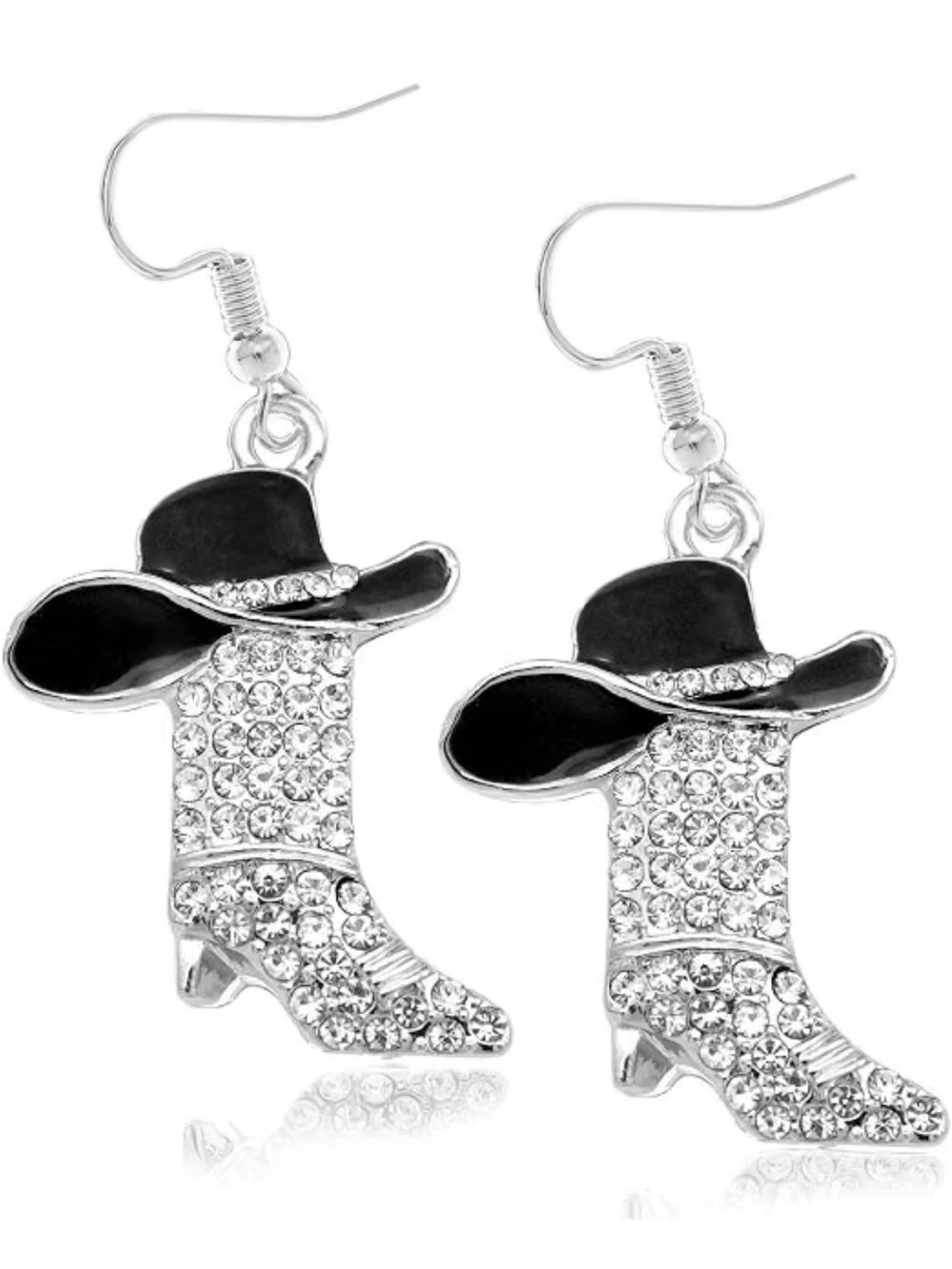 Rhinestone Western Boots Earrings Cowgirl Cowboy Enamel Hat Bohemian Rodeo Boot